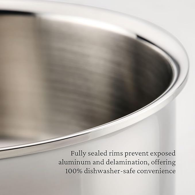 Hestan ProBond Luxe 1.5-Quart Saucepan with Lid, Professional Clad Stainless Steel, ProCore Tri-Ply Clad Construction, Polished Exterior, Induction & Oven Safe
