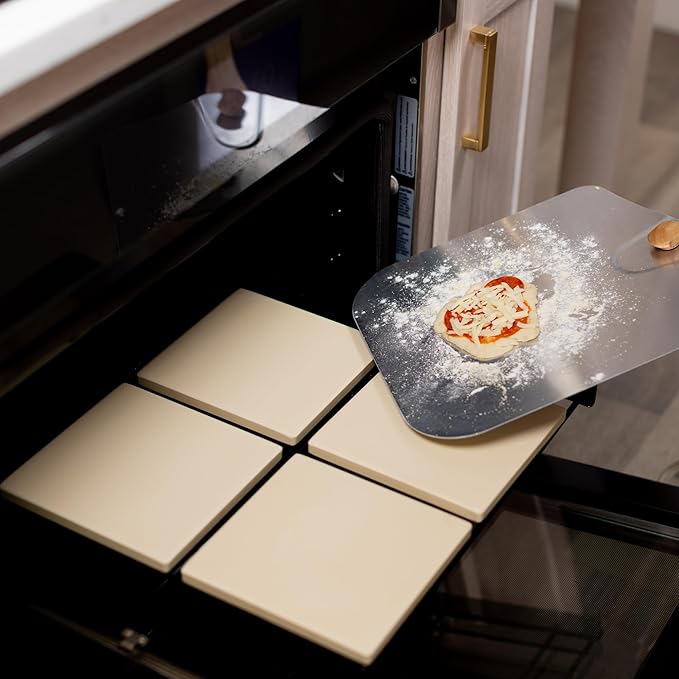 Old Stone Pizza Kitchen 4-Piece Cordierite Rectangle Pizza Stone Set
