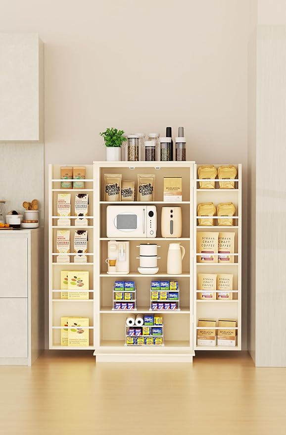 EVERIE Extendable 3-Tier Holder for Heavy Items, Jars, Bottles, Cans, Plastic Bags, Wrap, Foil, Snack and Box for Kitchen,Counter, Cabinets, 11'' to 16.7'' Wide (11??- 16.7??Wide, Piece, 1)