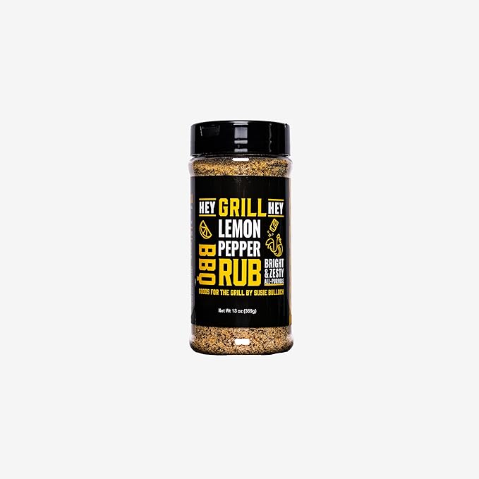 Hey Grill Hey | Lemon Pepper Rub | Chicken Seasoning | Dry Rub for Wings | Fish & Seafood Seasoning, Veggies and More | 13 oz