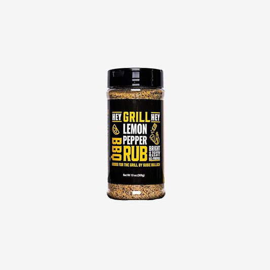 Hey Grill Hey | Lemon Pepper Rub | Chicken Seasoning | Dry Rub for Wings | Fish & Seafood Seasoning, Veggies and More | 13 oz
