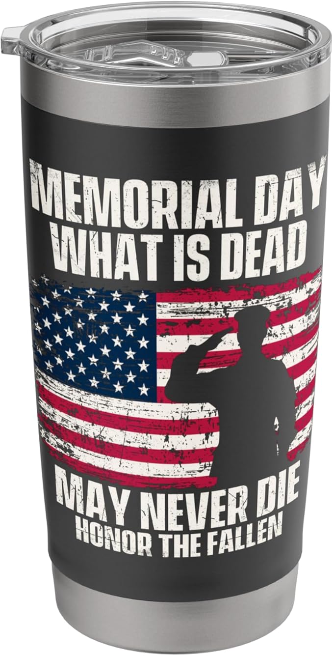 Honor The Fallen - Patriotic America Veterans Memorial Day Stainless Steel Insulated Tumbler