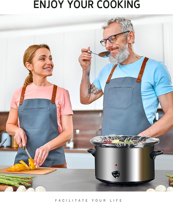 Syntus Slow Cooker Liners, 20 Count Cooking Bags Large Size Disposable Pot Liners Plastic Bags, Fit 3QT to 8QT for Slow Cooker Cooking Trays, 13"x 21", 20 Liners