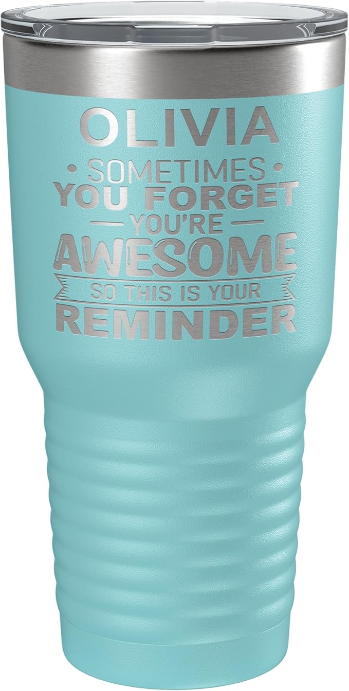 Personalized Inspirational Tumbler, Inspirational Gifts for Men Dad Father Wife Sister Women, Custom Birthday For Him Her, Customized You?셱e Awesome Tumbler, Teacher Coworker Gifts 30oz Teal