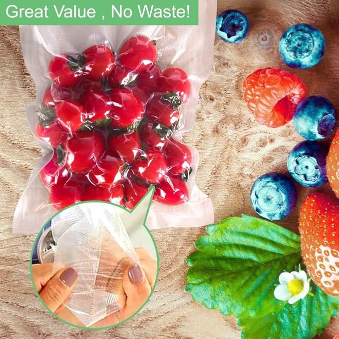 O2frepak 150 Count Vacuum Sealer Bags 50 of Each Size 50 Pint 6"X10",50 Quart 8"X12"and 50 Gallon11"X16" BPA Free Sous Vide Seal a Meal Vaccume Seal Pre-Cut Combo Pack Bag