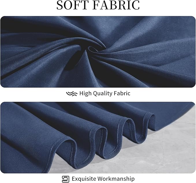 Easy-Going 6 Pack Navy Tablecloths 60x126 Inch for 6 Ft Rectangle Table, Washable Polyester Waterproof Stain Resistant Table Cloth, Decorative Table Cover for Kitchen, Dining Tables, Events