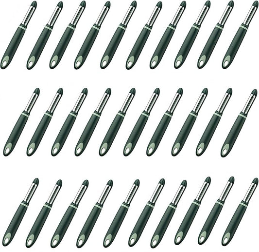 30 Pack Vegetable Potato Peeler for Kitchen,Ergonomic Soft-Touch Handle-Black (Aquamarine, 30 Pack)