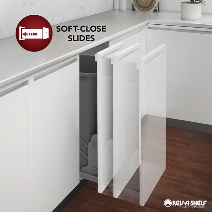 Rev-A-Shelf 8" Pullout Shelf Organizer for Kitchen and Bathroom Base Cabinets, Wooden Slide Out Spice/Medicine Rack with Soft-Close, 448-BCBBSC-8C