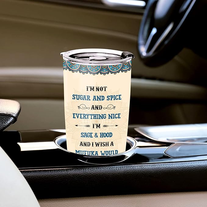 WAZONE Personalized Yoga Hippie Tumbler Cup With Lid Im Not Sugar Spice Customized Name 20oz 30oz Insulated Stainless Steel Travel Mug Mothers Day Birthday Christmas Gifts For Women Girls