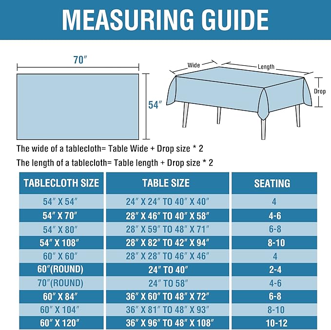 H.VERSAILTEX Linen Textured Table Cloths 54 x 70 Inch Premium Solid Tablecloth Spill-Proof Waterproof Table Cover for Dining Buffet Feature Extra Soft and Thick Fabric Wrinkle Free, Teal