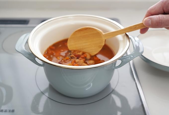 FUJIHORO JAPAN EX Series Cocotte EX-16C (Smoke Green), Enamel Kitchenware, PFAS-free, Japanese Design & Craftmanship
