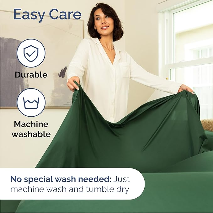 Cal King 6 Piece Sheet Set - Cooling & Breathable Bed Sheets - Hotel Luxury Bed Sheets for Women, Men, Kids & Teens - Bedding w/Deep Pockets & Easy Fit - Soft & Wrinkle Free - Cal King Emerald Sheets