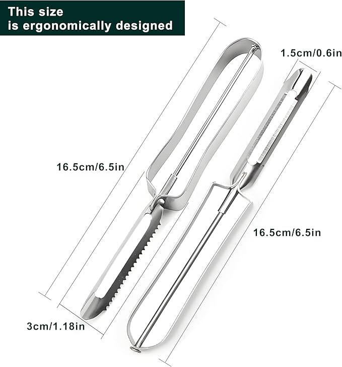 Sokalchw Best Vegetable Carrot Potato Peelers for Kitchen, 2 Pcs, Just Like Mom's old steel Fruits Peeler(52877)