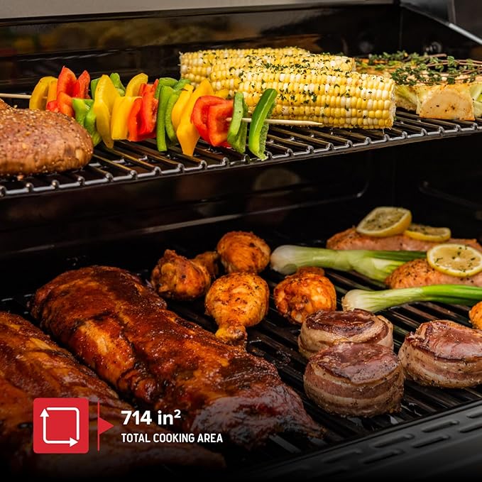 Neevo 44,000 BTU Liquid Propane Gas Grill with Built-in Air Fryer ??714.3 sq. in. Cooking Area, Smart Outdoor BBQ with Cast Iron Grates, App Connectivity & Electronic Controls, Model 720-1055