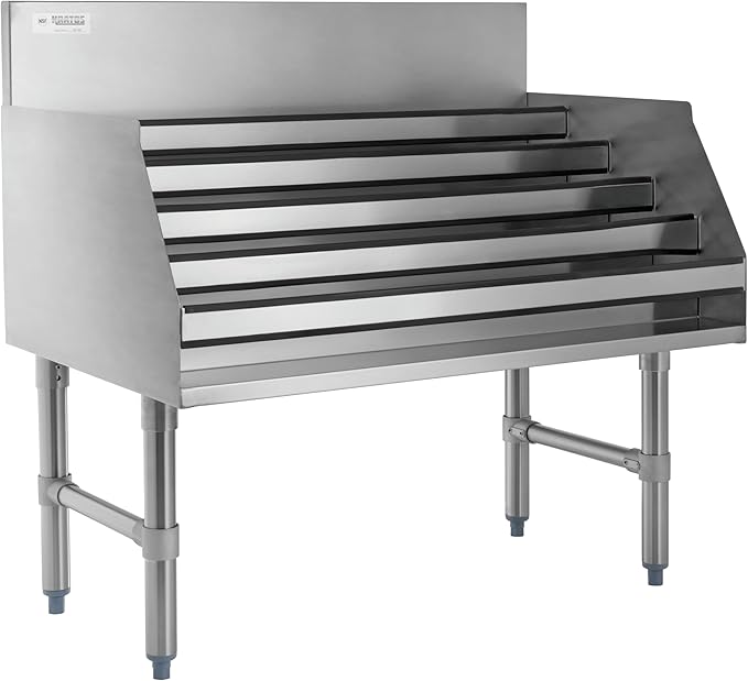 Kratos Commercial Rack - 5-Tiered Stainless Steel Liquor Display Rack, 18" W x 23" D (32L-030)