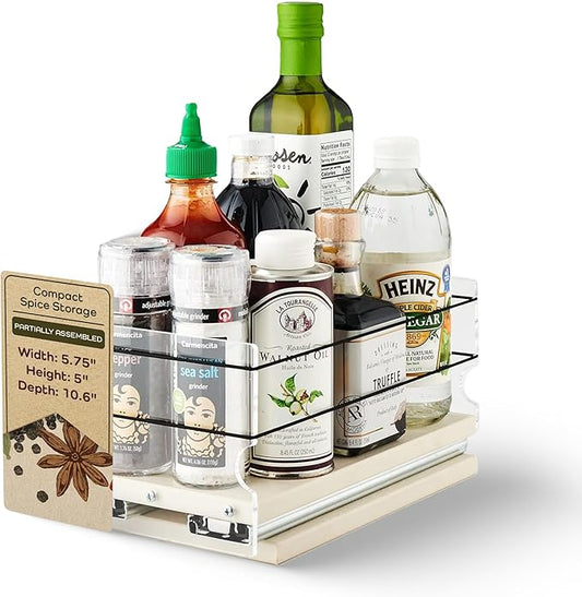 Vertical Spice - Heavy Duty Kitchen Spice Rack Storage - Pull Out Drawers For Kitchen Cabinets - Sliding Pantry Organizers - Seasoning Cabinet Pull Out Shelves - Made in USA - 5.75"W x 5.0"H x 10.6"D