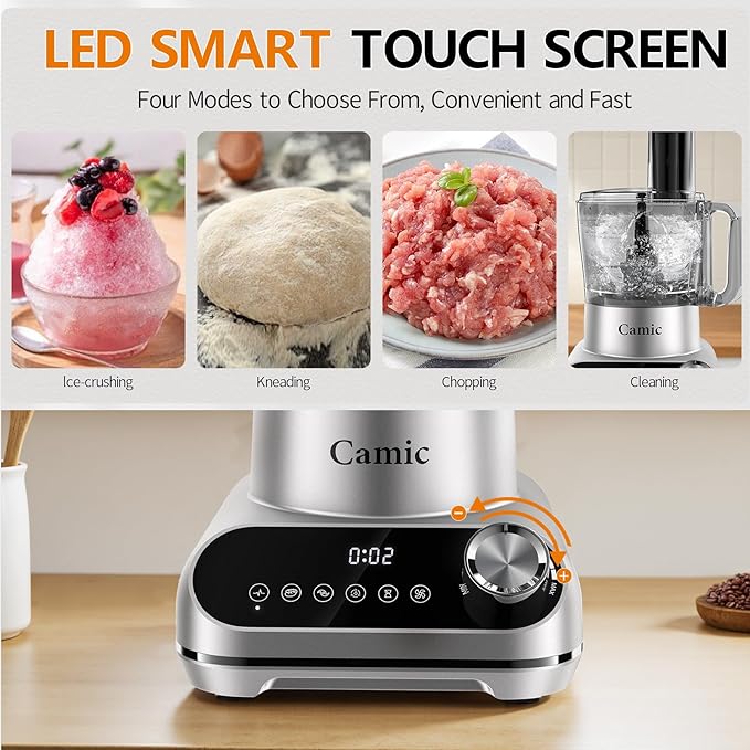 Camic Blender & Food Processor Combo (Silver-Upgraded Version)
