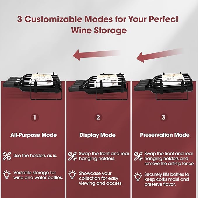 Stackable Wine Rack Countertop, 4 Bottles Wine Bottle Holder for Inside Cabinet, Small Tabletop Wine Holder Stand for Pantry Bar, 1-Tier Angle Adjustable Wine Bottle Rack for Tight Spaces
