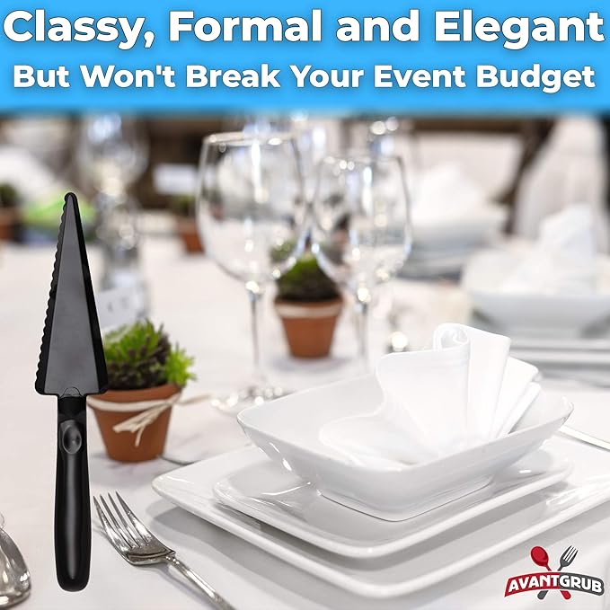 Heavy Duty, Recyclable 10" Dessert Servers 6 Pack. Perfect for Serving Pie, Cake and Pizza. Best Disposable Plastic Cutters for a Wedding or Birthday Party. Great Shovel Slicers for Catering Events