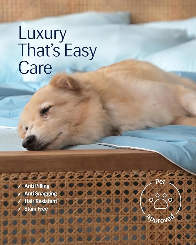REST® Evercool® Cooling Comforter, King/Cali King, Blanket for Hot Sleepers, All Season Bedding to Keep Cool for Night Sweats, Breathable Lightweight Duvet, 106x90 Inches, Aqua Blue