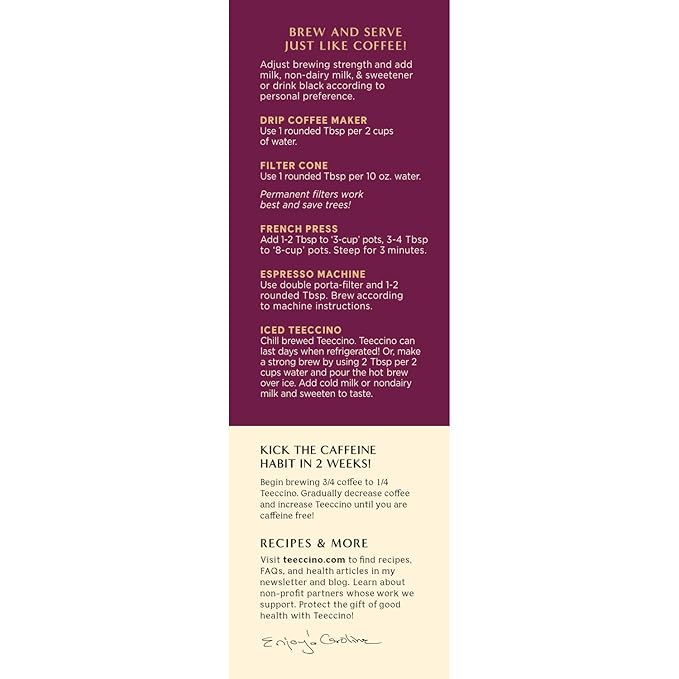 Teeccino Java Chicory Coffee Alternative - 11 Ounce - Ground Herbal Coffee That?™s Prebiotic, Caffeine Free & Acid Free, Medium Roast