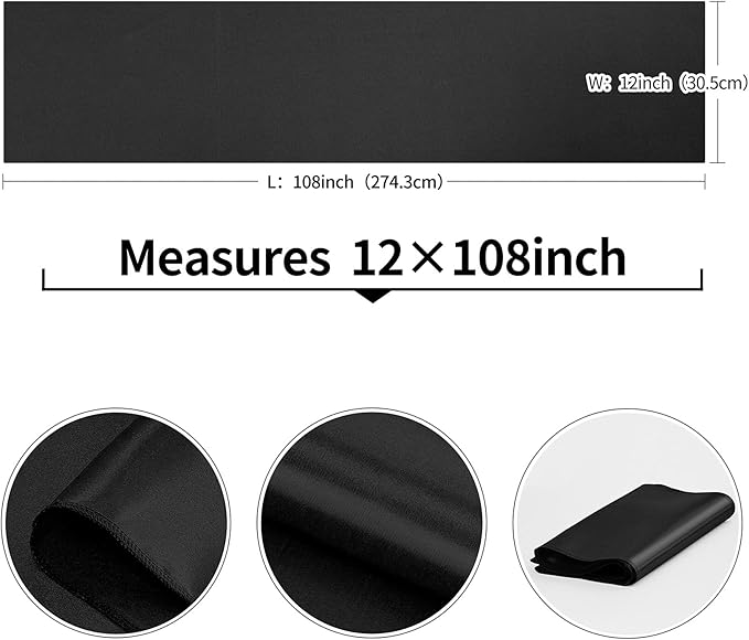 4-Pack Black Satin Table Runner 12 x 108 Inch Long Bright and Smooth Silk Fabric Table Runner for Wedding Banquet Birthday Party Decoration