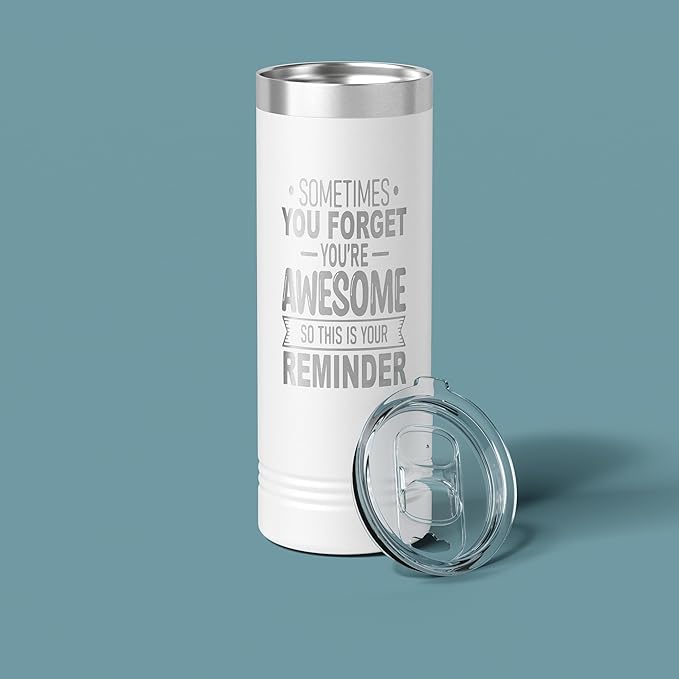Spotted Dog Company Inspirational Tumbler, Inspirational Gifts for Men Dad Father Wife Sister Women, Birthday For Him Her, You?셱e Awesome Tumbler, Teacher Coworker Gifts 22oz White