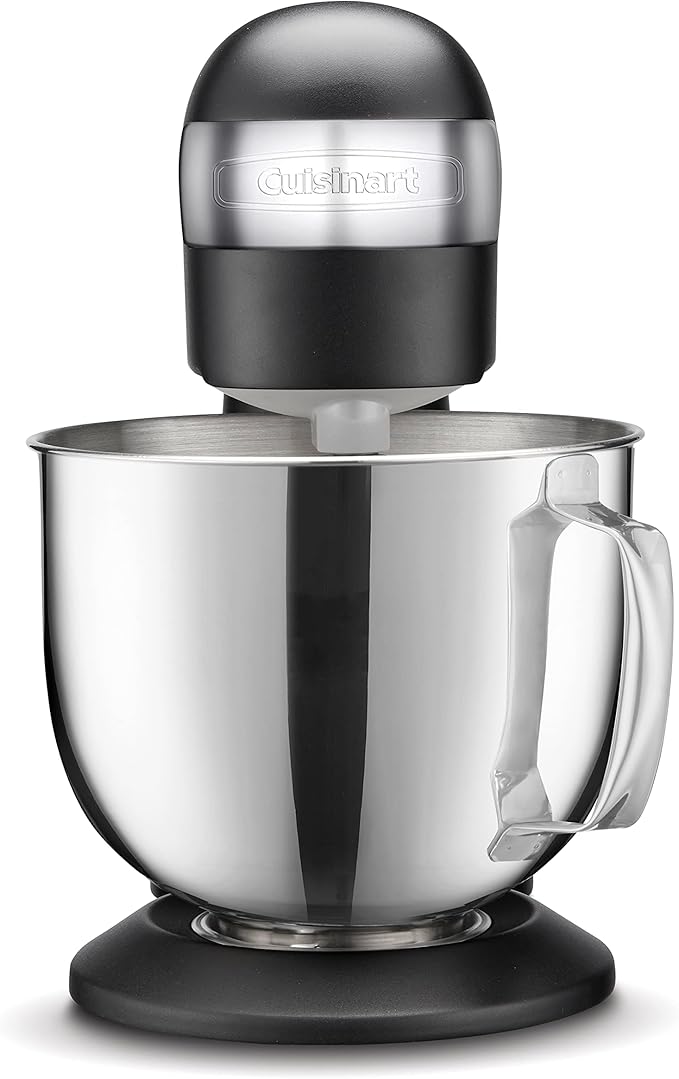 Cuisinart Stand Mixer, 12 Speed, 5.5 Quart Stainless Steel Bowl, Chef?™s Whisk, Mixing Paddle, Dough Hook, Splash Guard w/ Pour Spout, Poppy Seed, SM-50PSNAS