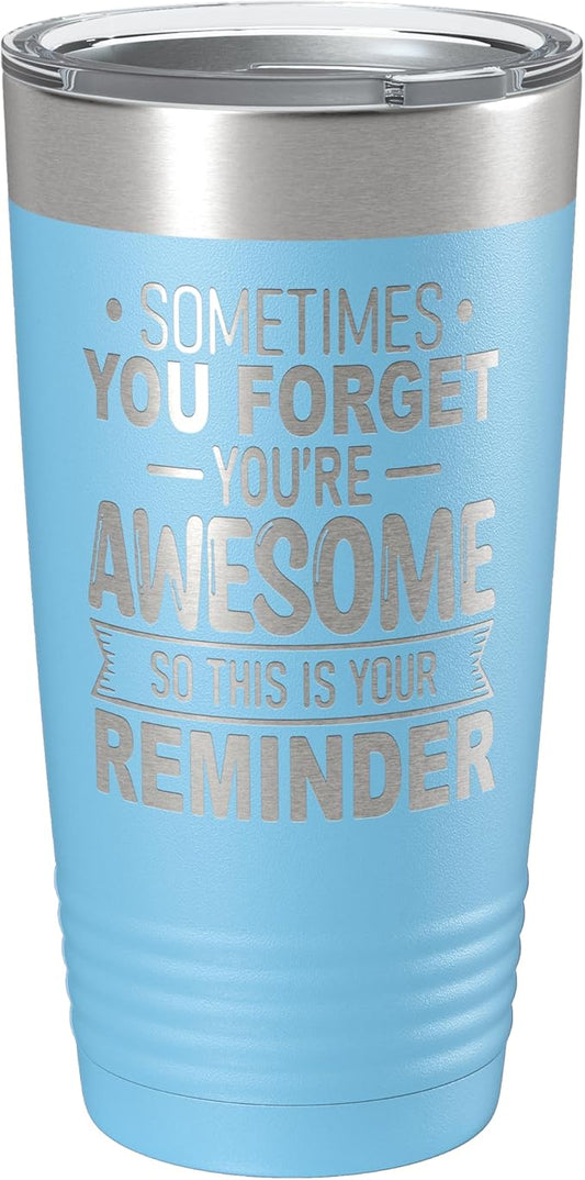 Spotted Dog Company Inspirational Tumbler, Inspirational Gifts for Men Dad Father Wife Sister Women, Birthday For Him Her, You?셱e Awesome Tumbler, Teacher Coworker Gifts 20oz Light Blue