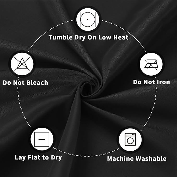 PureFit 10 Pack Rectangle Black Table Cloths 60 x 102 Inch for 6Ft Tables, Stain and Wrinkle Resistant Table Linens for Home Use, Wedding, Party, Banquet and Camping