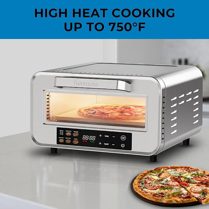 Kenmore indoor pizza oven - personal countertop electric ovens for home kitchen & restaurant, cook solo large 12??nonstick Pizzas horno de