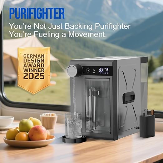 Portable Countertop Reverse Osmosis Water Filter, NO Installation,RO Water Filters for RV,Camping and Outdoors Travel. 3:1 Pure to Drain,3 Modes Power,NSF/ANSI 42&58,EPA Certified,BPA-Free