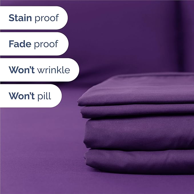 King 6 Piece Sheet Set - Cooling & Breathable Bed Sheets - Hotel Luxury Bed Sheets for Women, Men, Kids & Teens - Comfy Bedding w/Deep Pockets & Easy Fit - Soft & Wrinkle Free - King Purple Sheets