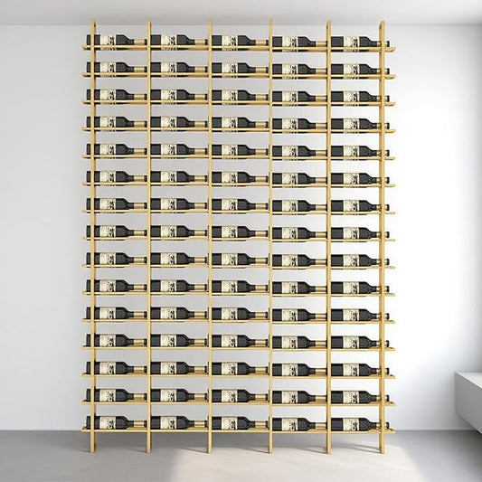 Large Wall Mount Wine Rack, 16 Tier 80 Bottle Wine Storage Organizer Display Holder, Modern Metal Wine Storage for Wine Cellars, Home Bars, Kitchens, and Dining Rooms