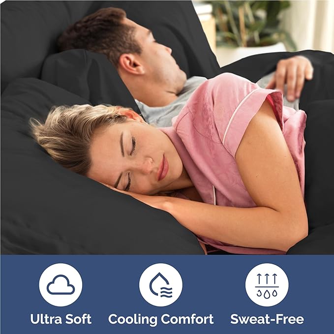Twin XL 4 Piece Sheet Set - Cooling & Breathable Bed Sheets - Hotel Luxury Bed Sheets for Women, Men, Kids & Teens - Bedding with Deep Pockets & Easy Fit - Soft and Wrinkle Free - Twin XL Black Sheets