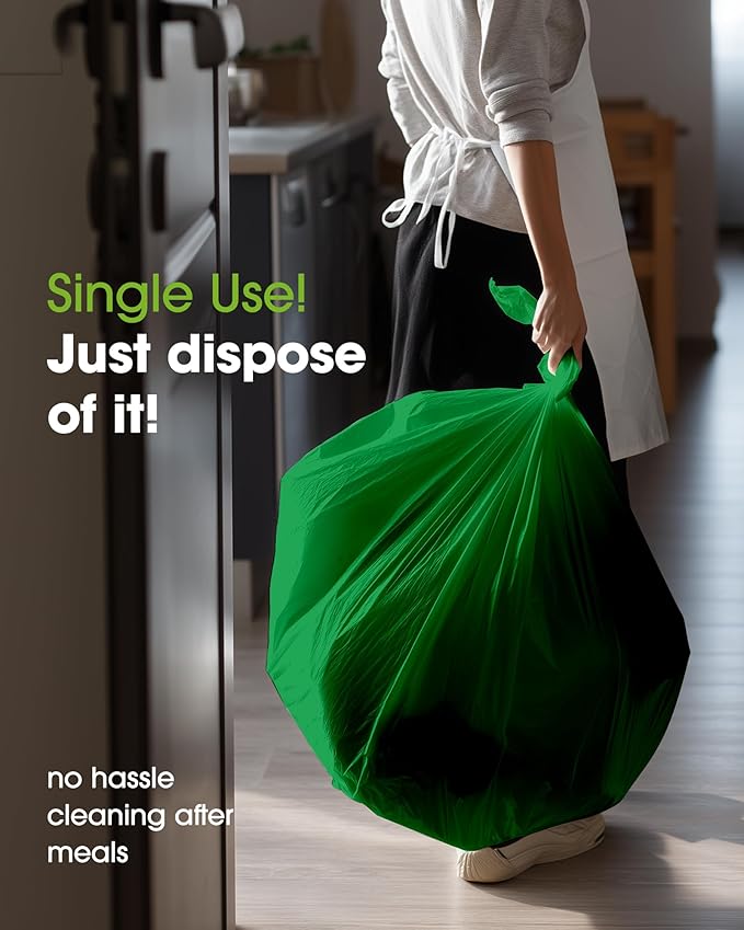 Pureegg Plastic Table Cloth Disposable 12 Pack, 54 x 108 Inch Table Cloths, St Patricks Day, Christmas Decorations, Tablecloths, Rectangle, Forest, Emerald, Plastic Cover, Leakproof & Sturdy, Green