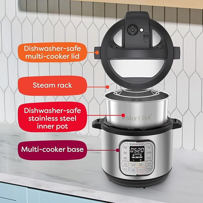 Instant Pot Duo 7-in-1 Mini Electric Pressure Cooker, Slow Rice Cooker, Steamer, Saut챕, Yogurt Maker, Warmer & Sterilizer, Includes Free App with over 1900 Recipes, Stainless Steel, 3 Quart