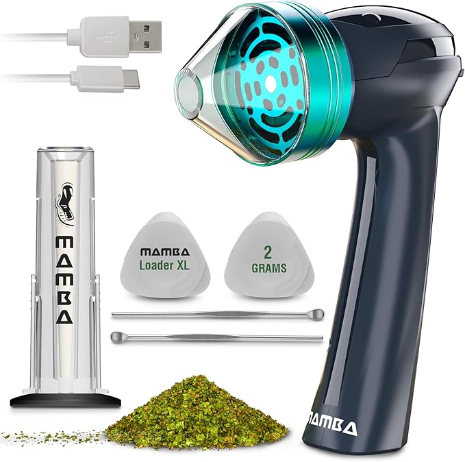 Mamba Grinders Electric Spice & Herb Grinder for the Kitchen. Easy to Use USB Rechargeable Grinder, 2g Gray