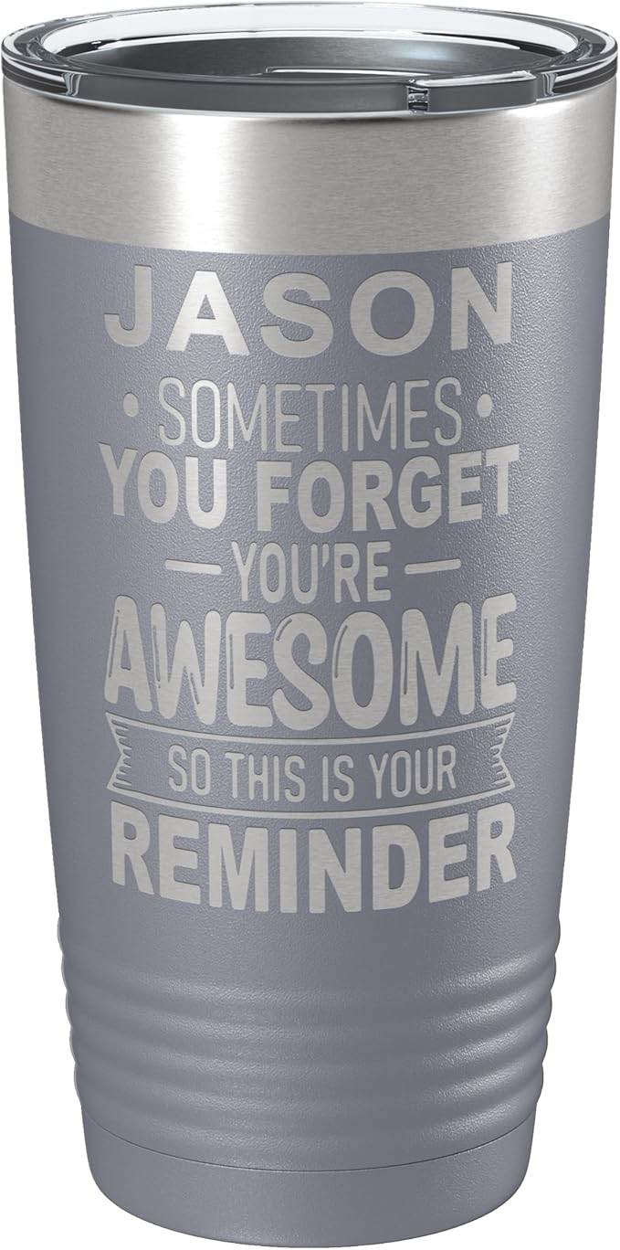Personalized Inspirational Tumbler, Inspirational Gifts for Men Dad Father Wife Sister Women, Custom Birthday For Him Her, Customized You?셱e Awesome Tumbler, Teacher Coworker Gifts 20oz Gray