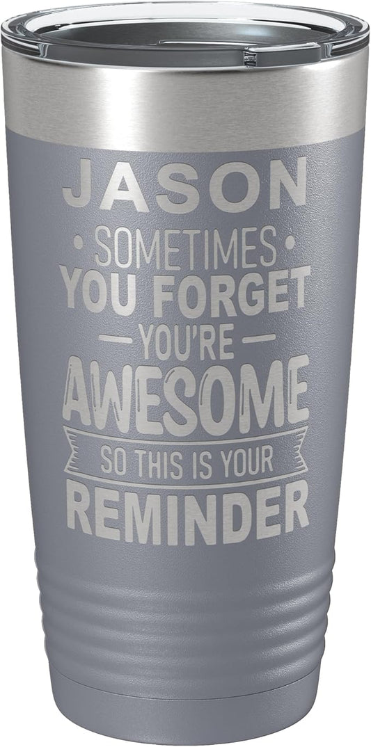 Personalized Inspirational Tumbler, Inspirational Gifts for Men Dad Father Wife Sister Women, Custom Birthday For Him Her, Customized You?셱e Awesome Tumbler, Teacher Coworker Gifts 20oz Gray