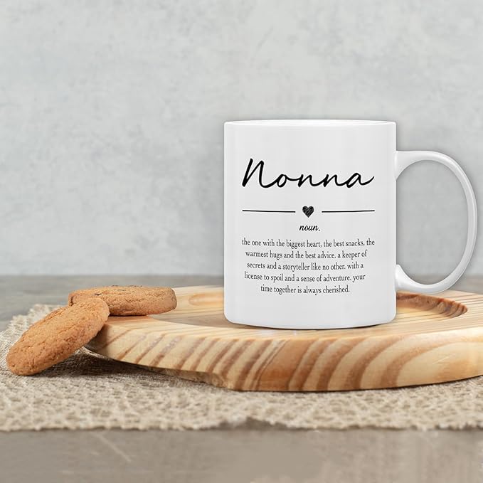 QASHWEY Nonna Gifts Coffee Mug, Gifts for Nonnas Grandma from Grandkids Grandchildren, Grandma Coffee Mug, Mothers Day Mugs Tea Cup Gift for GrandmaNonna, Nonna Definition CoffeeCup Ceramic 11oz