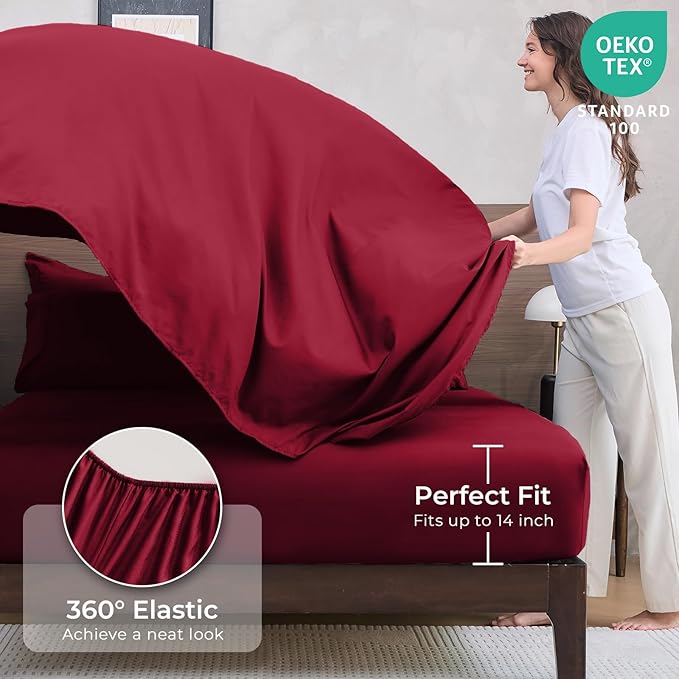 HEVUMYI Red Twin-XL Comforter Set - 5-Piece All Season Bed in a Bag Twin-XL, Ultra Soft Bedding Set with Comforter, Flat Sheet, Fitted Sheet, Pillowcases, Pillow Shams