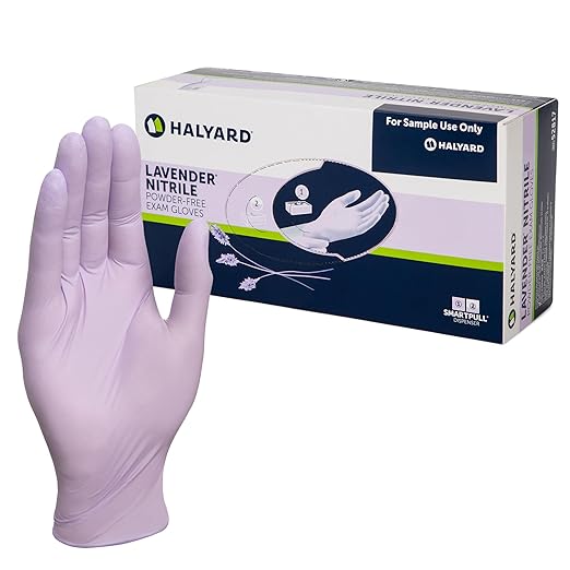 HALYARD LAVENDER NITRILE Exam Gloves, Powder-Free, Non-Sterile, 3.1 mil, 9.5 Inches, Lavender, X-Large, 52820 (Box of 230)