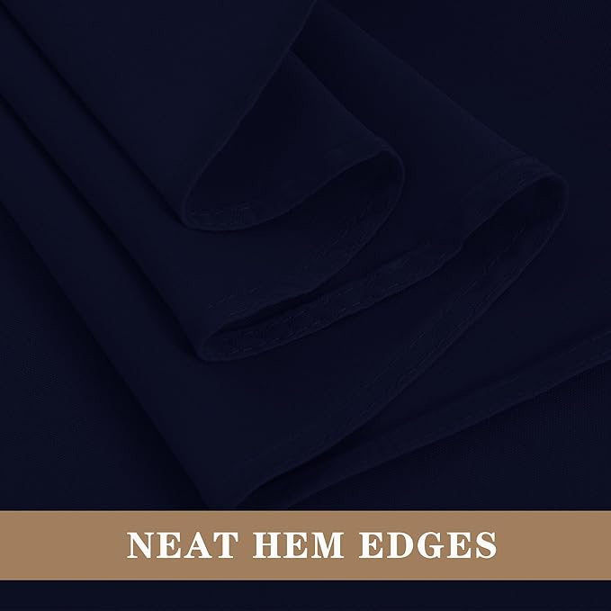 Fitable Navy Rectangle Table Clothes, 6 Pack - 90 x 156 Inch - Reusable and Washable Tablecloths, Polyester Fabric Table Covers for Wedding, Party, Banquet, Formal Events