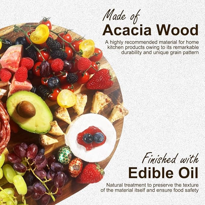 Charcuterie Board Set - 2 Pieces with Knife Set, Premium Acacia Wood Cheese Boards, Puzzle Shaped Serving Tray, Christmas, House Warming Gifts New Home, Wedding & Bridal Shower Gift