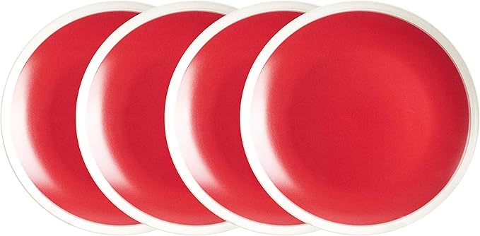 Rock Ridge Speckled Stoneware Dinnerware Set (16pc Set, Ruby and Ivory)