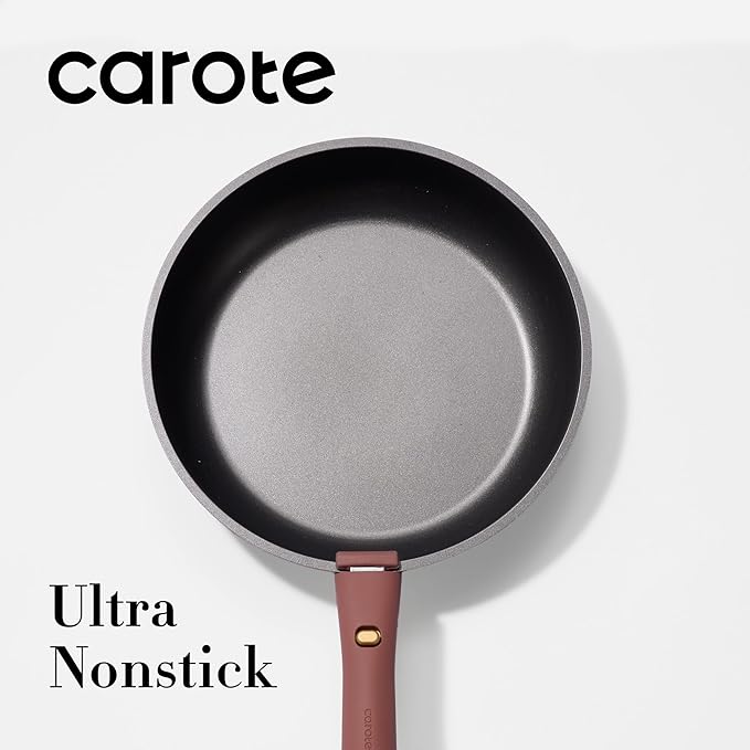 CAROTE 5pcs Pots and Pans Set Non stick,Cookware Set Detachable Handle,kitchen essentials,RV kitchen pot and pan,Induction Cookware,Oven Safe,PFOA PFOS FREE,Burgundy
