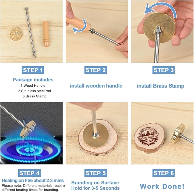 Custom Branding Iron for Burger - Personalized Branding Iron for Food, Create Your Unique Logo Metal Stamp for Meat BBQ Grilling, Burger Stamp for Bread, Culinary Lovers Burning Tools Gifts