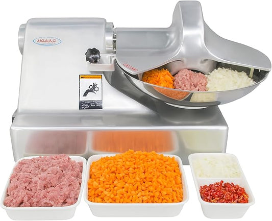 CLIVIA Commercial Meat Bowl Cutter Mixer, 5.5L Multifunctional Electric Food Chopper Processor Meat Blender Buffalo Chopper for Vegetable Garlic 550W 1450 r/min