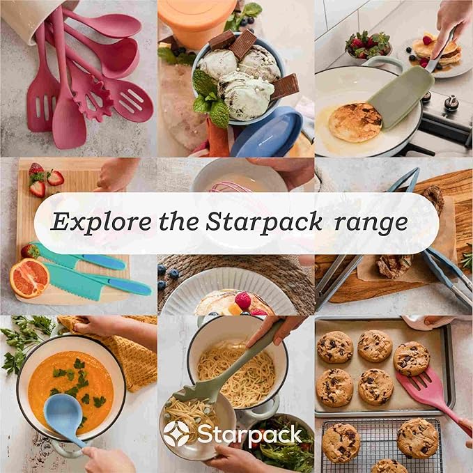 Starpack 'Get a Grip' Silicone Kitchen Tongs for Cooking 9 Inch - BBQ Silicone Tongs for Grill Heat Resistant to 600째F - Stainless Steel Utensils with Non Stick Rubber Tips for Serving Food